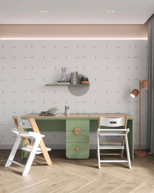 Рабочий стол Markes для двоих с круглой ручкой