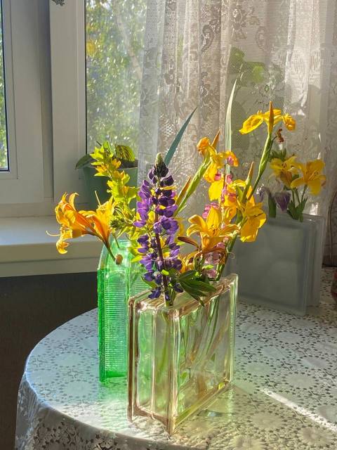  из винтажного стеклоблока