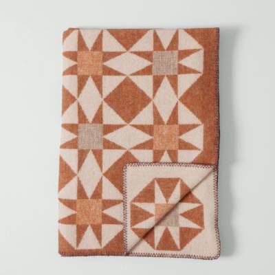 Плед Jacquard Star ржаво-персиковый