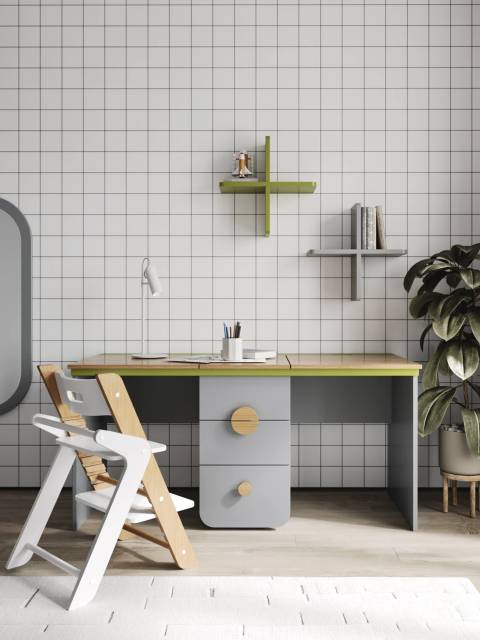 Рабочий стол Markes для двоих с круглой ручкой