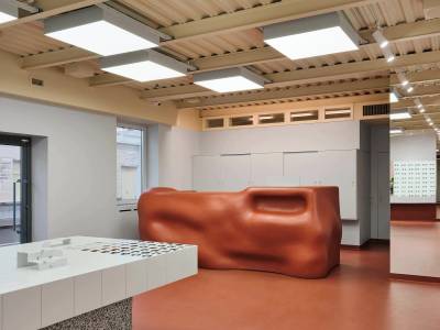 Из чего это сделано: терракотовая стойка рецепции от Sixinch