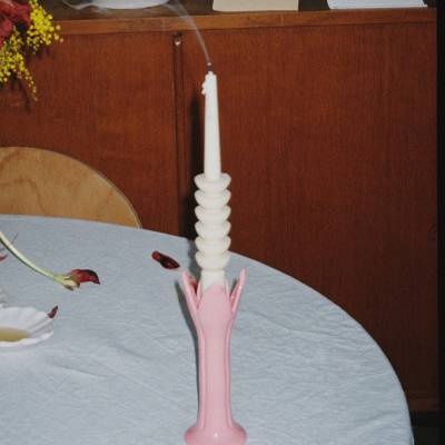 Pink Tulip candlestick