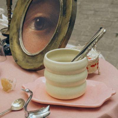 Vintage glass butter