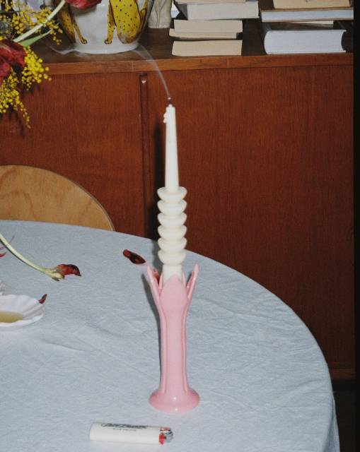 Pink Tulip candlestick