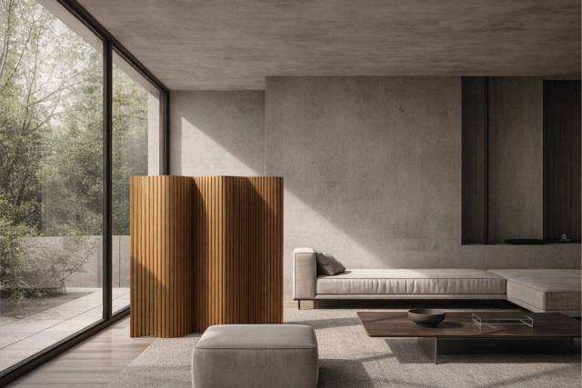 Гибкая деревянная ширма 